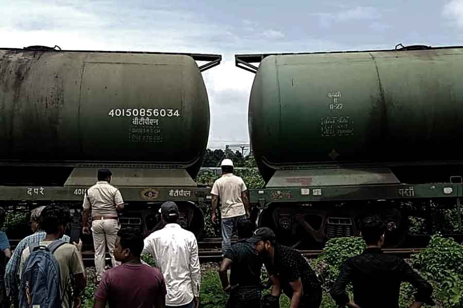 A goods train derailed at Rangapani