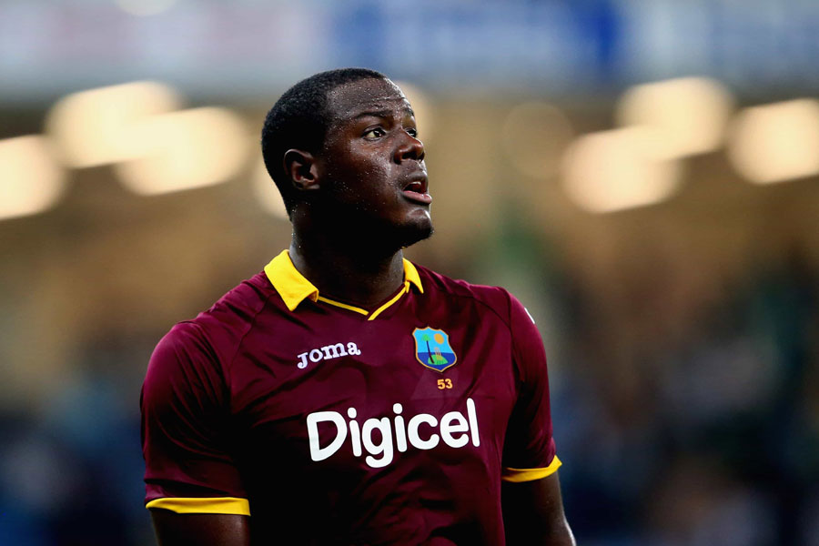 Carlos Brathwaite smashed his helmet in frustration in T10 League