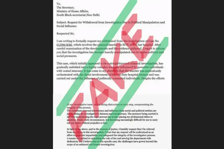 CBI fact checks viral letter on RG Kar murder