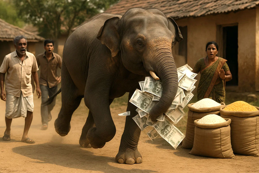 Elephant herd eats Rs 80 thousand cash in Odisha