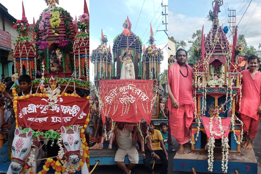 Rath Yatra 2025: Roy family's chariot in Howrah features Durga and Radha-Krishna idols