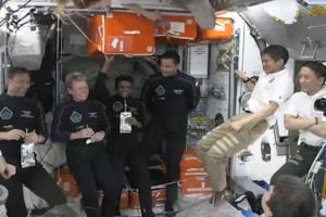 Shubhanshu Shukla having dinner space station