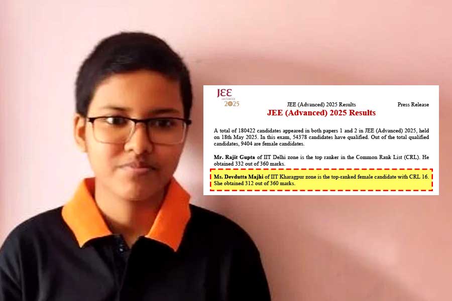 Katwa student Debdutta Majhi tops Joint Entrance advance after holding ranks in Madhyamik and HS