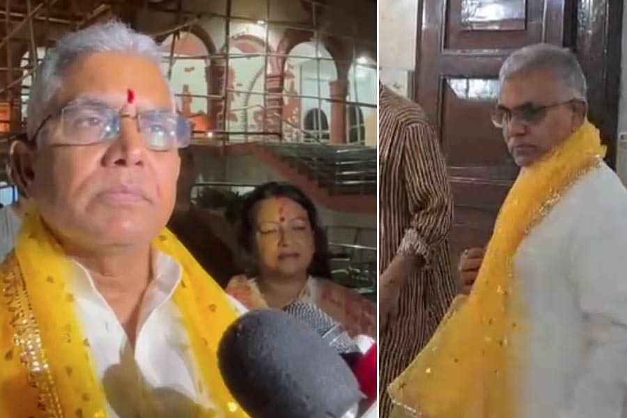 Dilip Ghosh offers puja to Kalibari, New Delhi and prayers for change in Bengal