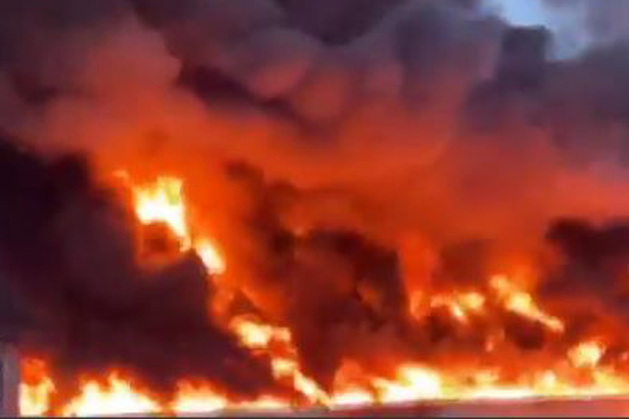 Devastating fire breaks out at plastic godown near EM bypass
