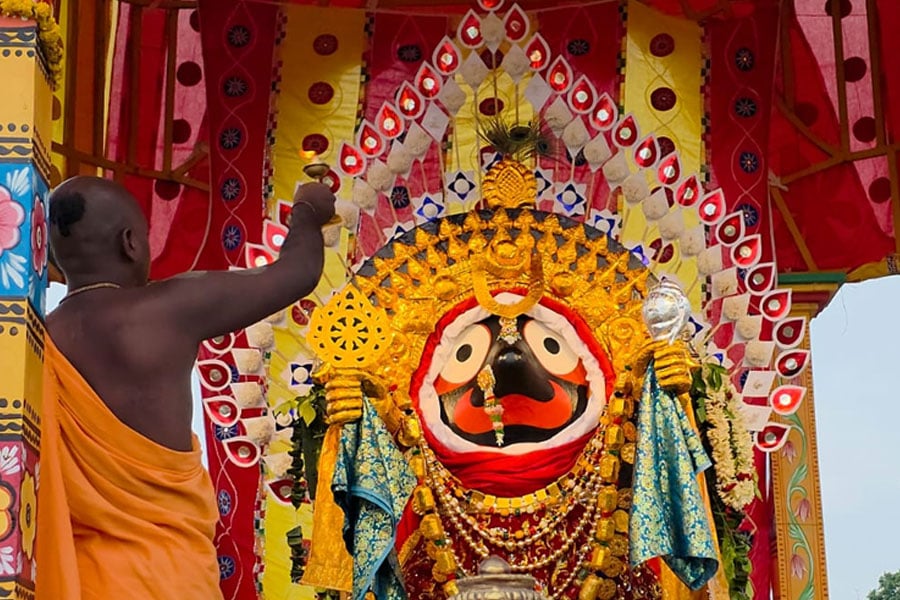 Lord Jagannath is staying outside the Digha temple as per tradition.