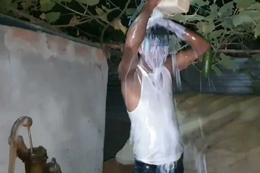 This Assam Man Bathes In Milk To Celebrate Divorce