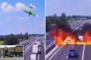 2 dead as plane crashes mid-air onto busy road in Italy