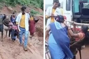 Pregnant Odisha Woman Carried 10 km On Shoulders Due To Bad Roads