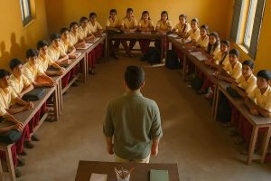 Teaching with 'U' shaped benches introduced in a madrasa in a remote area of Malda