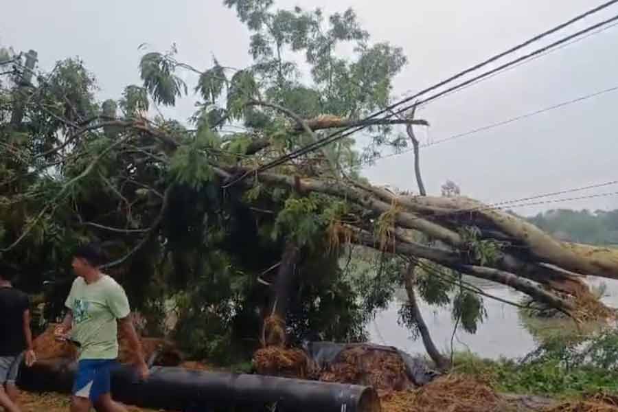 three-minute deluge of storms devastated two villages in Raidighi