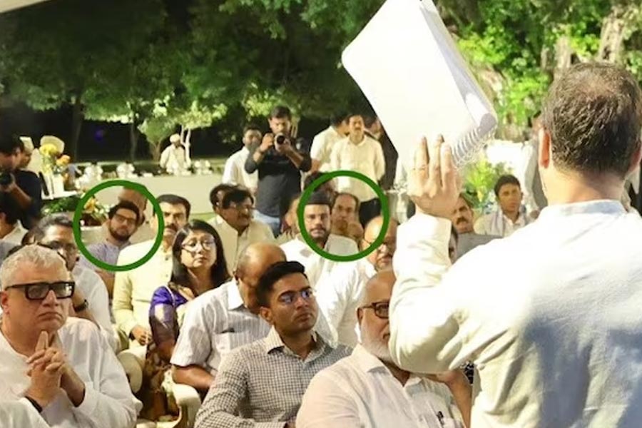 Uddhav Thackeray , son Aaditya seen sitting in last row at INDIA bloc meet