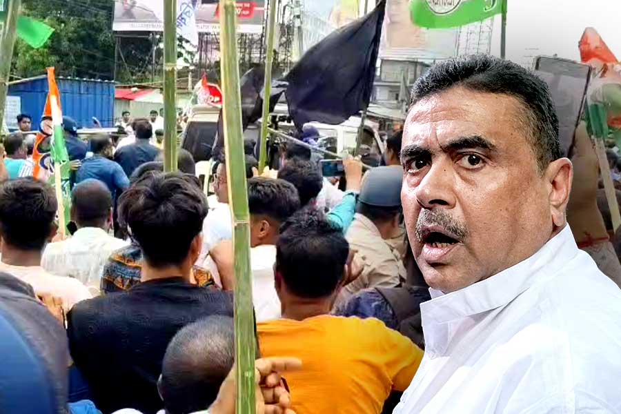 Suvendu Adhikari faces agitation at cooch behar