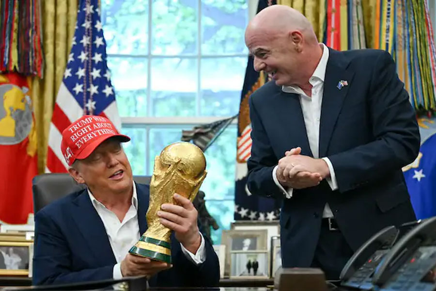 'Can I Keep It?' Donald Trump As FIFA Chief Shows Him 2026 World Cup Trophy
