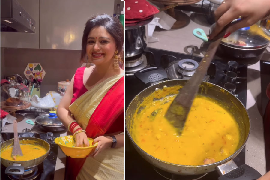 Ritabhari Chakraborty cooking special dish for rakhi