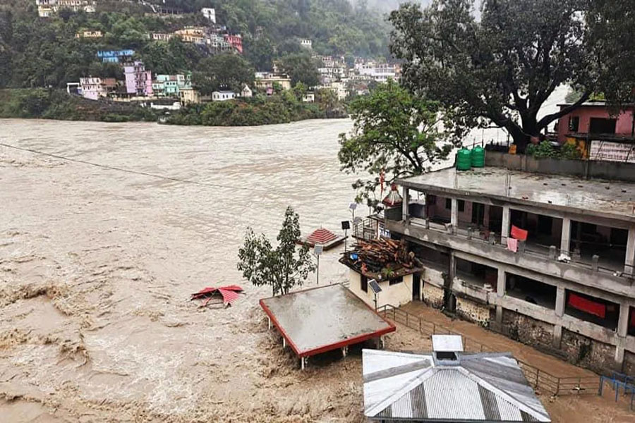 a temporary lake created in harsil after uttarkhand flash flood new risk