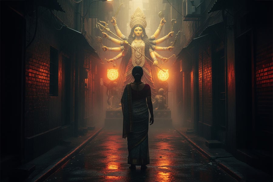 Durga Puja 2025: Sonagachi women pray to goddess Durga to respect from common people