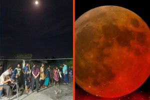 West Bengal Science Forum showing blood moon Kolkata