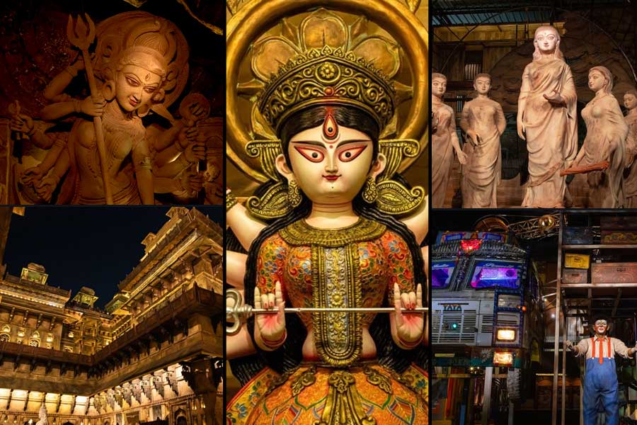 Durga Puja 2025, Pictures of multiple Puja themes of Behala