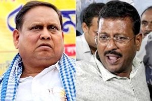 TMC MLA Humayun Kabir meets Jiban Krishna Saha at court premises