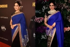 Janhvi Kapoor Honours Sridevi In Regal Saree At Homebound Premiere