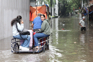 Where in Kolkata is still submerged