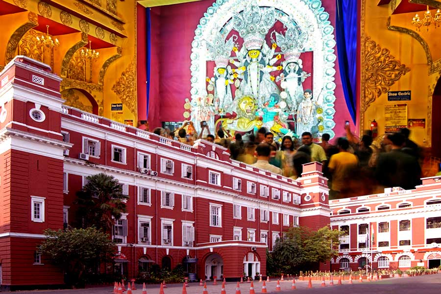 police began joint inspections of Durga Puja pandals kolkata