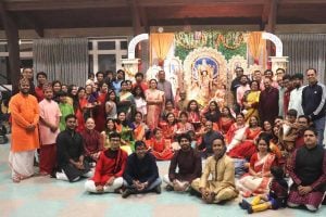Probashe Durga Puja: Durga Puja at Road Island
