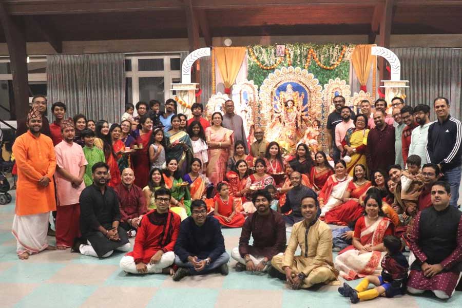 Probashe Durga Puja: Durga Puja at Road Island