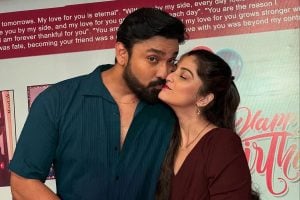 telvison actor rubel das celebrate his wife sweta bhattacharya's birthday
