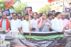 WB BJP stage protest against tribal humiliation