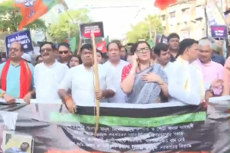 WB BJP stage protest against tribal humiliation