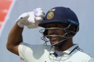 Dhruv Jurel makes salute celebration after half century against West Indies