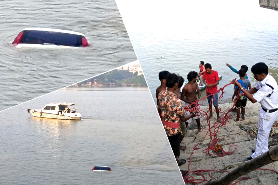 Car drowned in Nimtala burning ghat