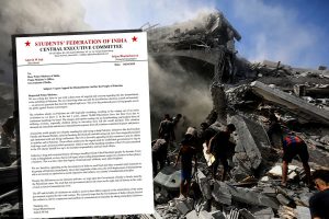 SFI writes letter to PM Narendra Modi appealing to help Palestine, left continues protest