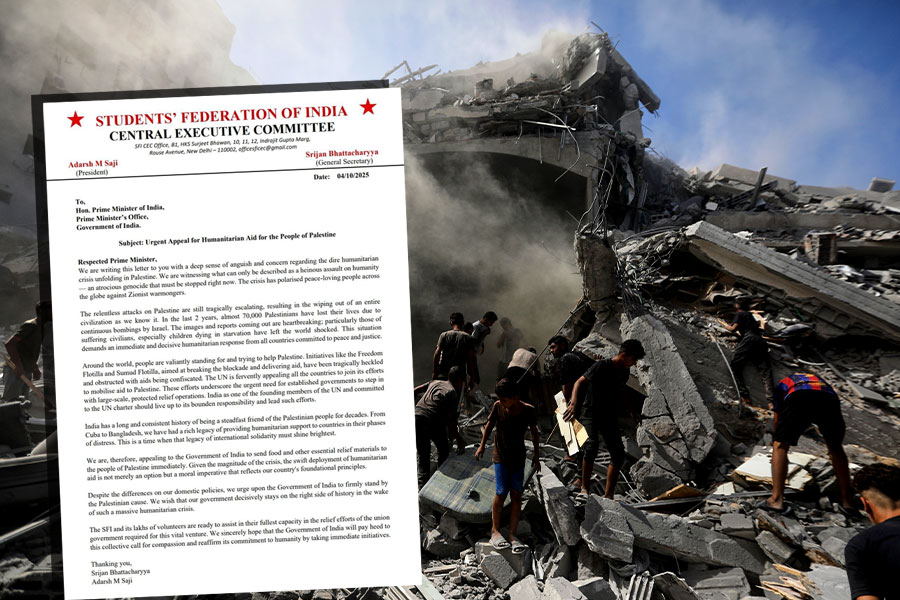 SFI writes letter to PM Narendra Modi appealing to help Palestine, left continues protest
