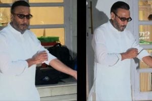 Jackie Shroff rebukes paparazzi at Pankaj Dheer’s prayer meet