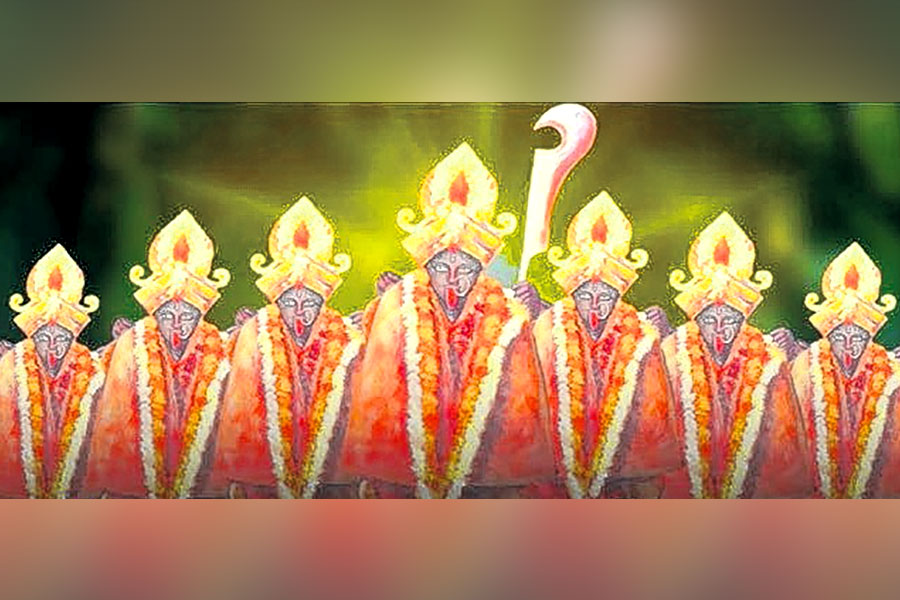 7 kali idol will be worshipped at this temple of Bolpur