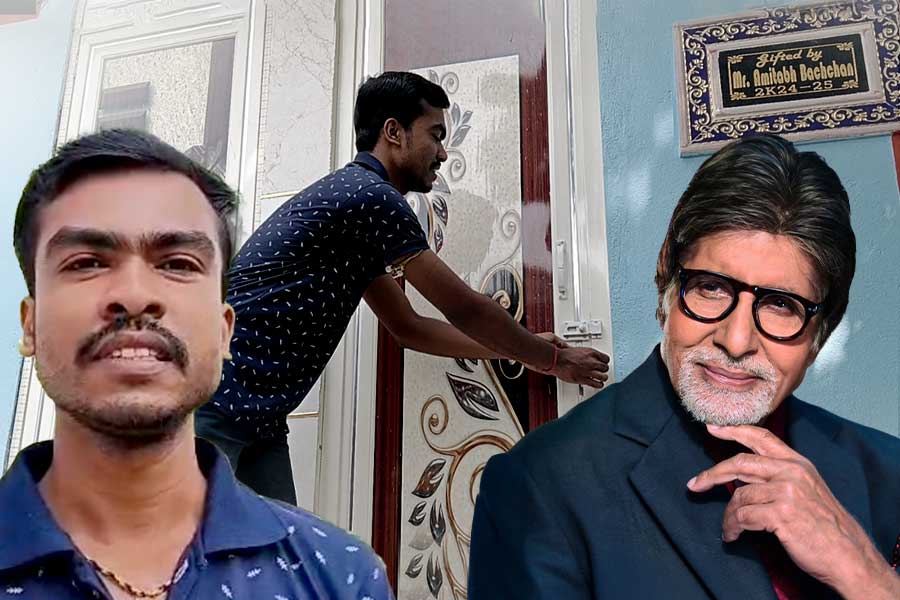 Big B kept his promise and built a toilet at the home of KBC winner Jayanta Dule from Goghat